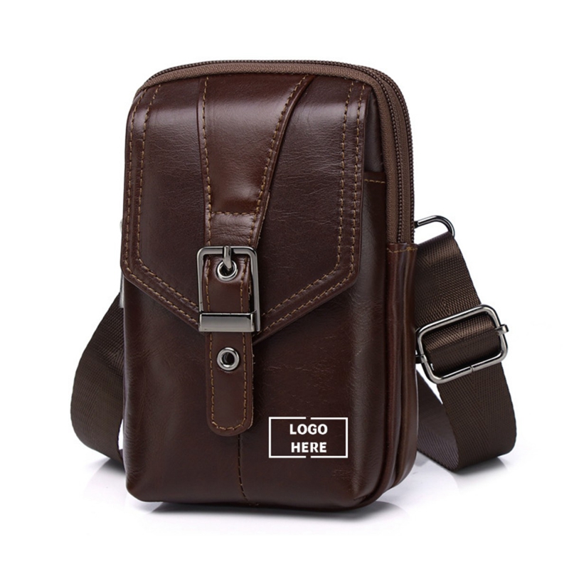 Leather Sling Messenger Bag for Men