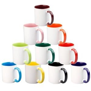 11oz Mug Ceramic C handle/Coloured Interi