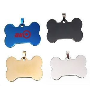 Bone Shaped Aluminum Dog Tag