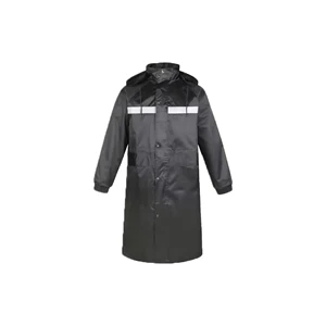 Oxford Cloth Hooded Raincoat with Reflective Strip