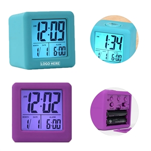 Square Silicone Large Screen Luminous Alarm Clock