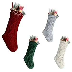 Knitted Christmas Stocking Decorated Socks