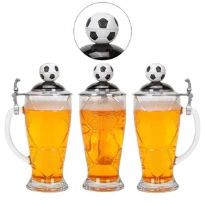 23 Oz Soccer Glass Beer Mug