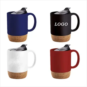 14oz Cork Base Mug with Lid