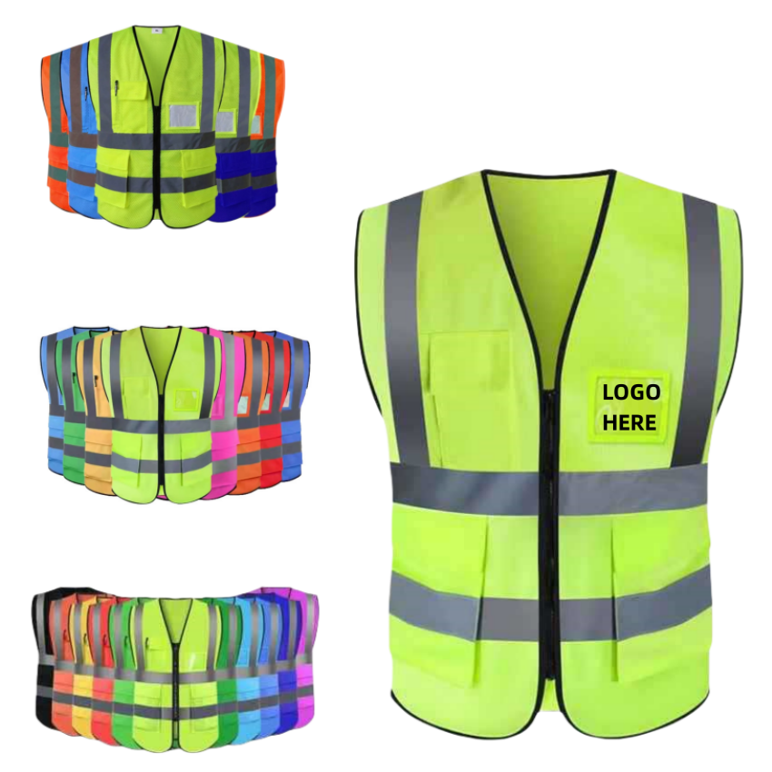 Custom Reflective Safety Vest w/ Pockets