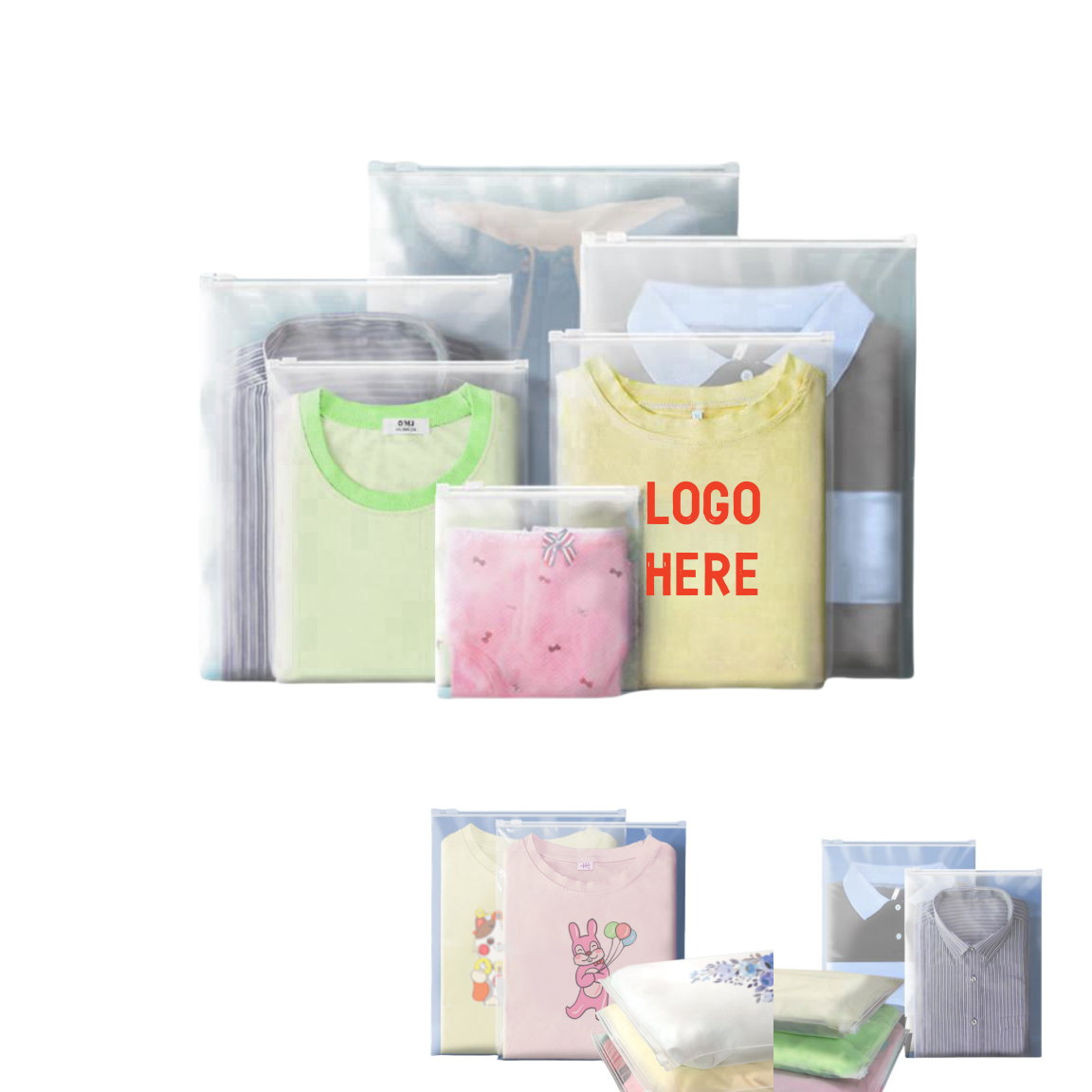 Custom Frosted Zipper Packaging Bags