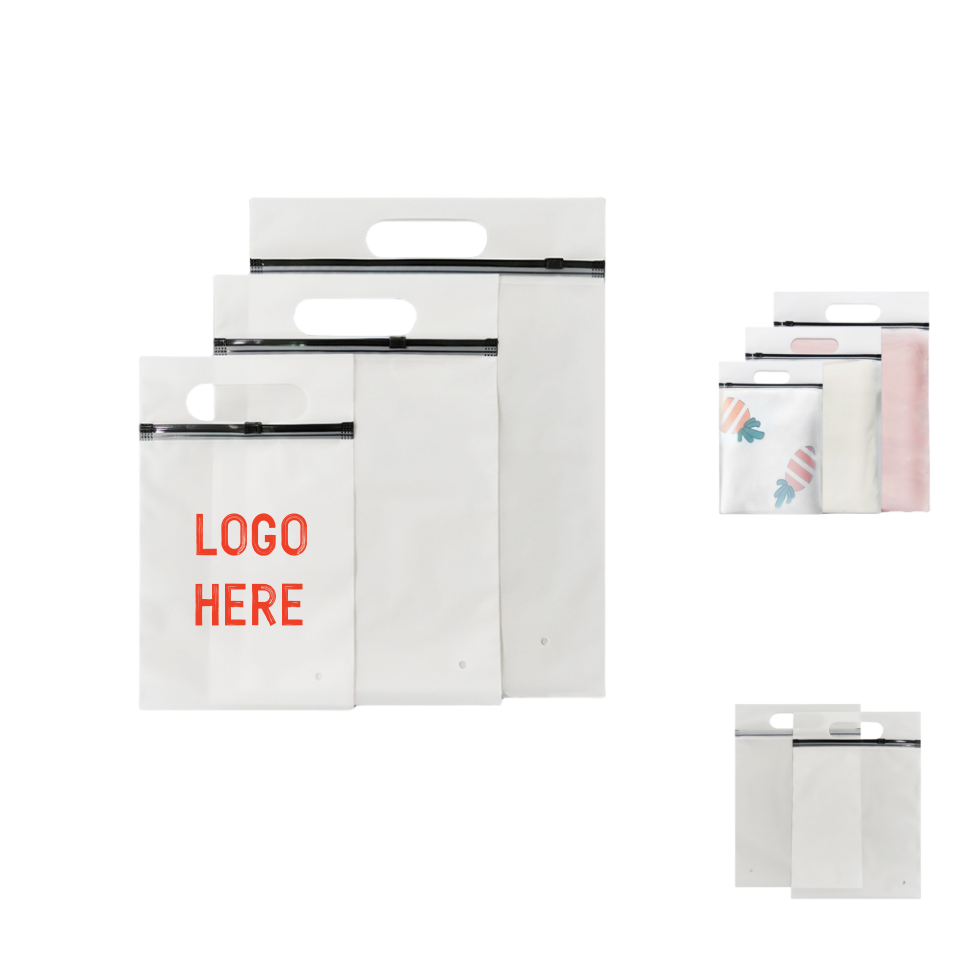 Clear Frosted Zip Lock Tote Bag