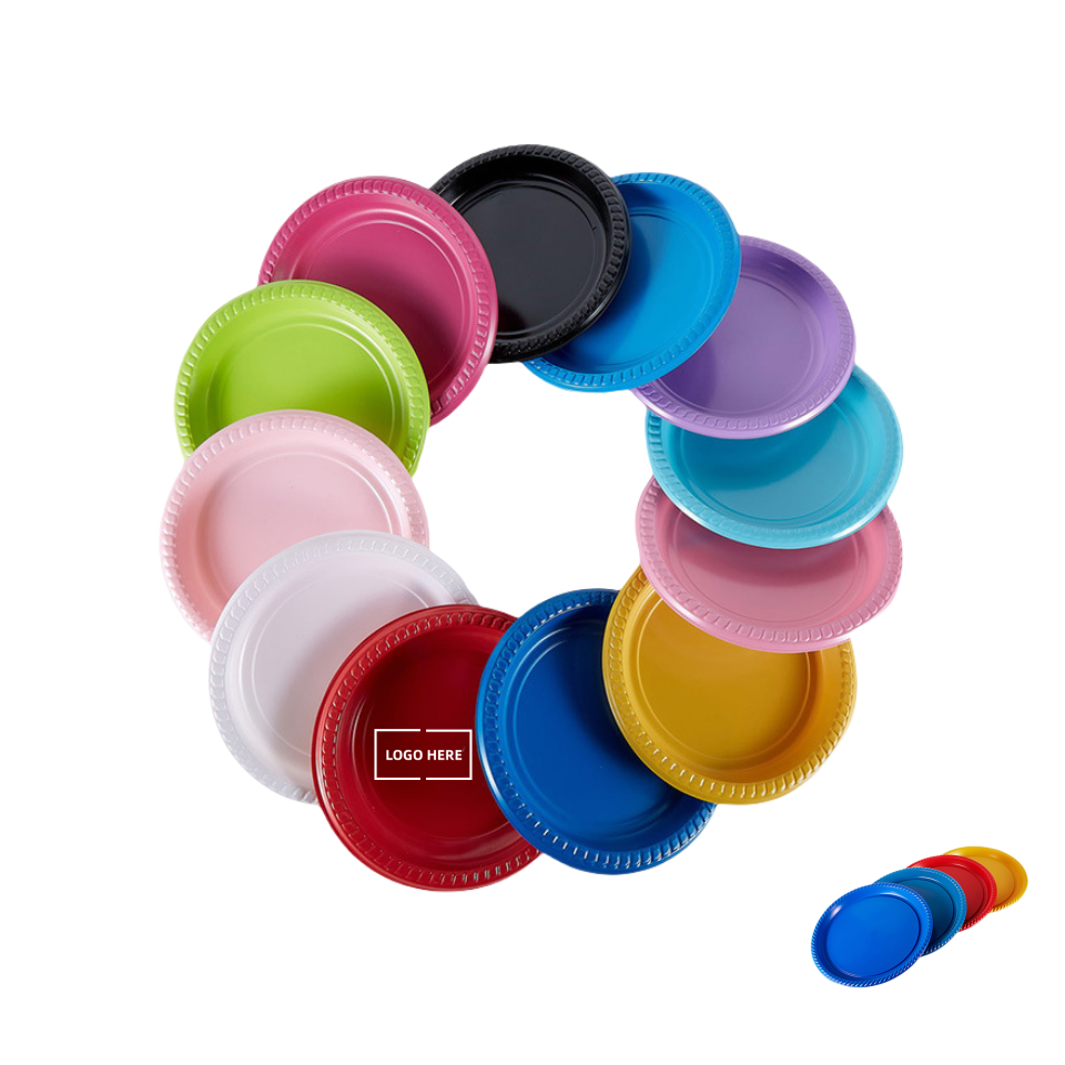 Round Disposable Plastic Party Plate - Full Color Imprimt 7