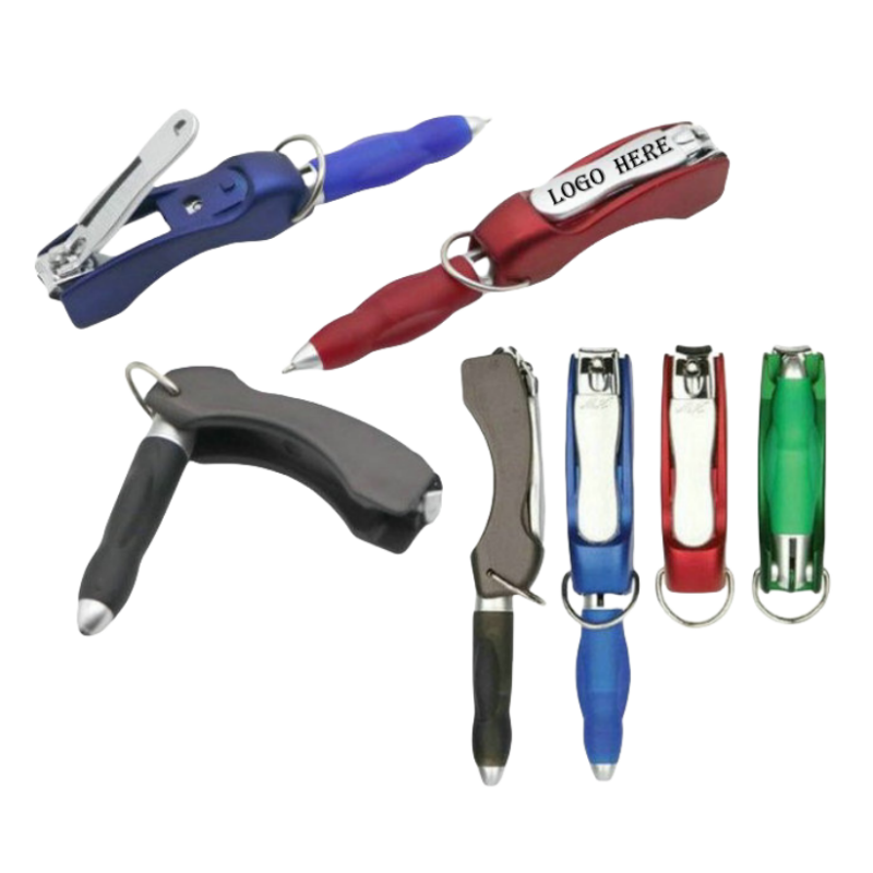 Folding Ballpoint Pen with Nail Clipper