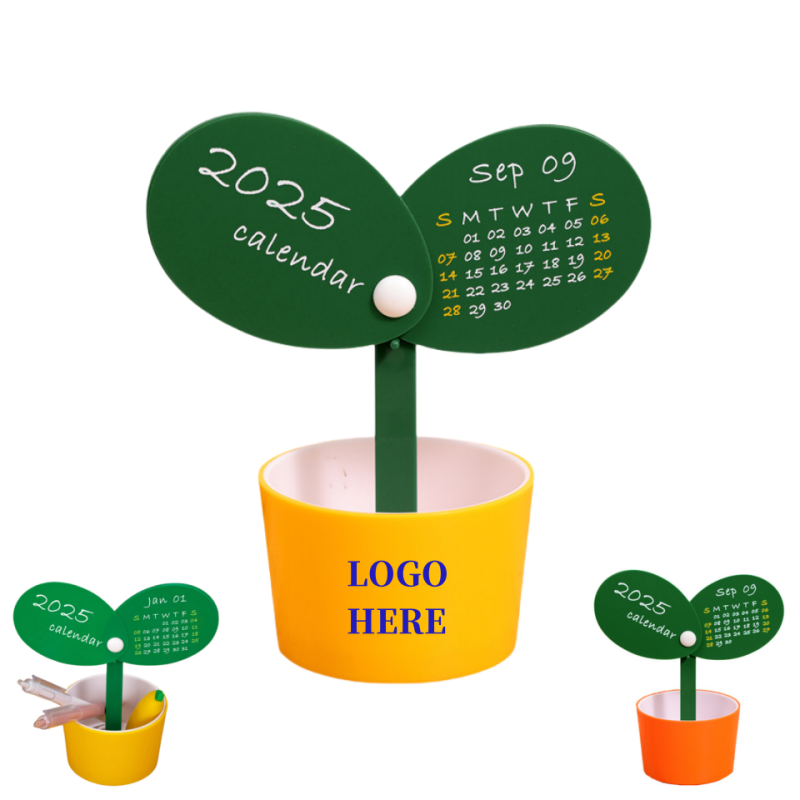 Creative 2025 Desktop Calendar - Flowers Potted Plant Shape