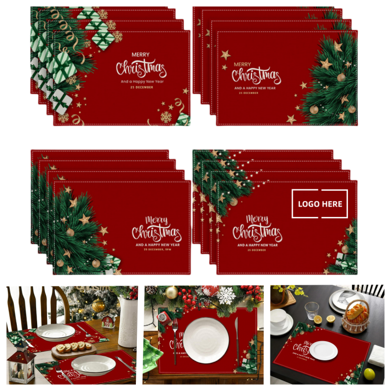 Linen Christmas Placemats - Full Color Printing