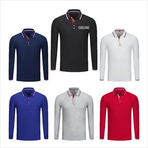 Long Sleeve Cotton Blend Polo Shirt