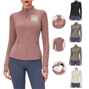 Full Zip Yoga Jacket Long Sleeve Shirts for Women