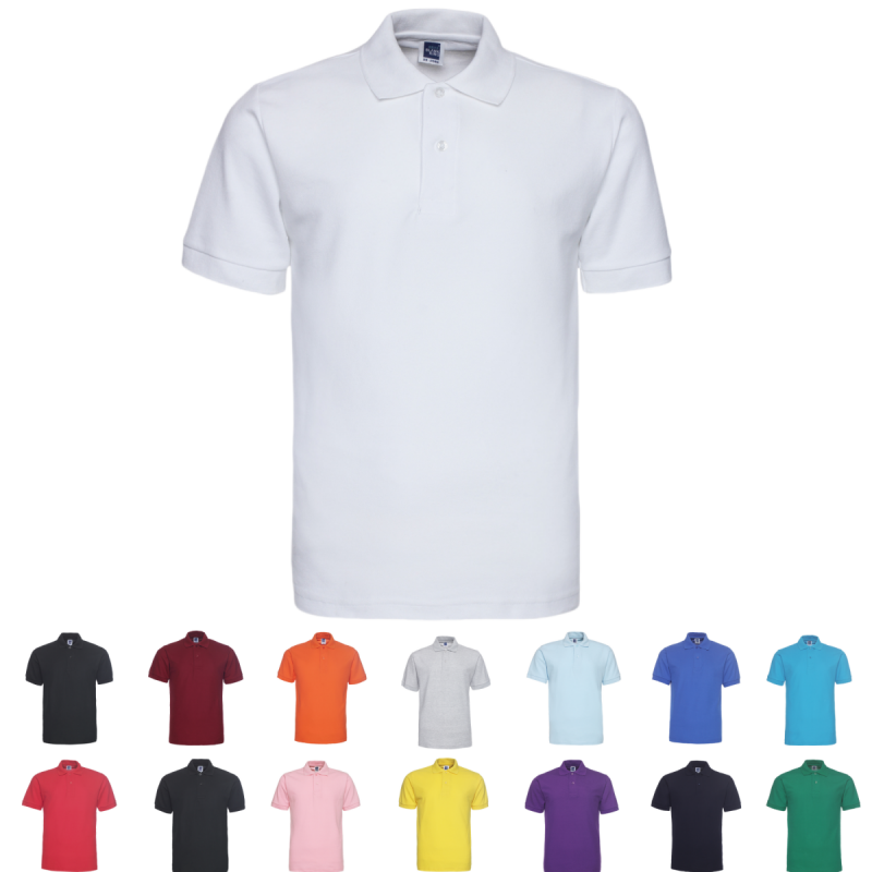 Short Sleeve Solid Stretch Cotton Polo Shirts