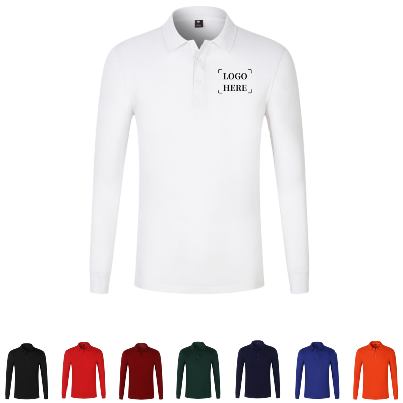 Long Sleeve Solid Polo Shirt