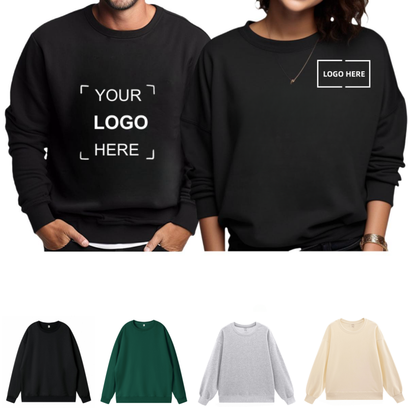 100% Polyester Crewneck Sweatshirts Pullover Tops