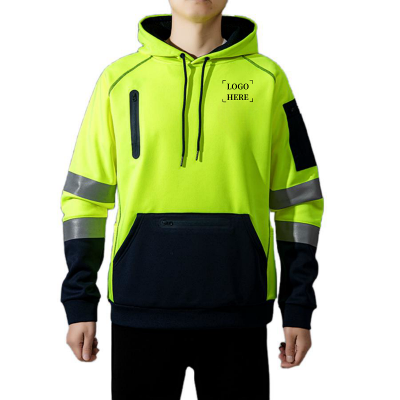 High Visibility Hoodie Reflective Safety Sweater Jacket