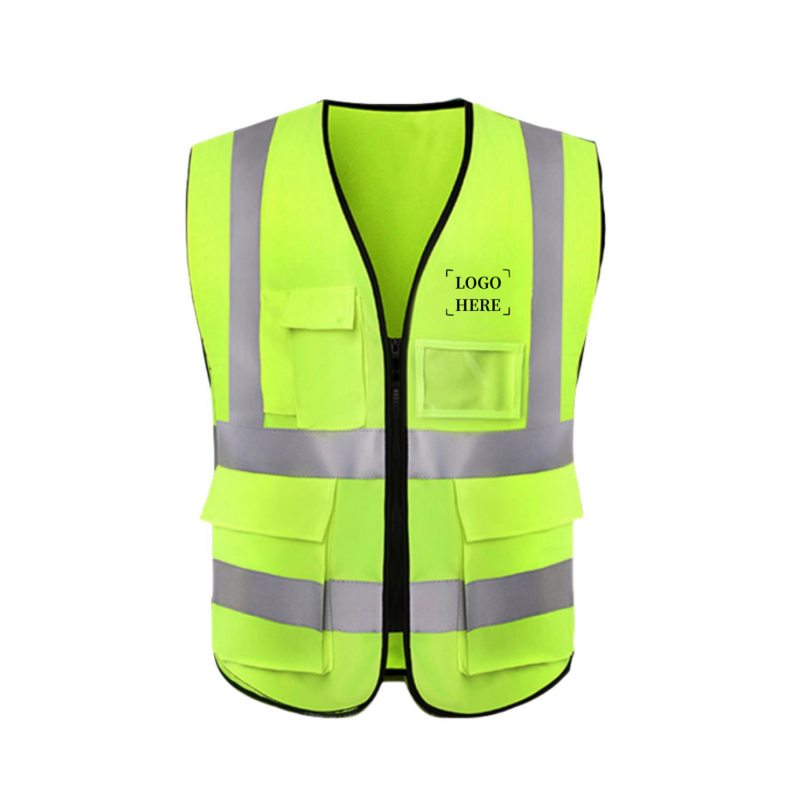 High Visibility Polyester Reflective Safety Vest w/4 Pockets